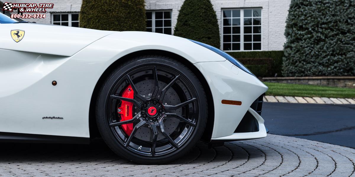 vehicle gallery/ferrari f12 niche ascari 21x9  Gloss Black wheels and rims